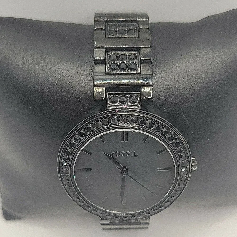 Fossil Karli BQ3440 Women's Black Stainless Steel Analog Dial Quartz Watch AM898